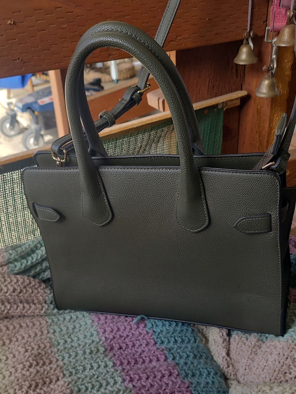 a new day Olive Green Structured Crossbody Satchel. NWOT No Callouts